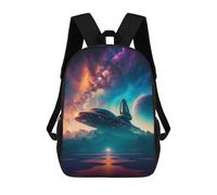 sinyumoney Galactic Odyssey Spaceship in Nebula Mochila Escolar Infantil Impresa En 3D Para Niños, Mochila De Viaje De Alta Capacidad, Bolsas Para Libros, Mochila Escolar Infantil 17inch