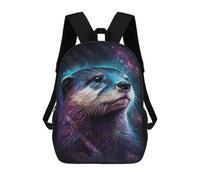 sinyumoney Galactic Otter Cosmic Wildlife Art Mochila Escolar Para El Trabajo, Negocios, Universidad, Escuela Para Hombres/mujeres 17inch