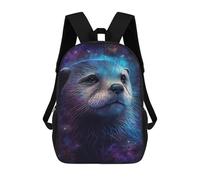 sinyumoney Galactic Otter Portrait Mochila Escolar Resistente Al Agua, Mochila De Viaje, Bolsa Para Computadora Para Hombres, Mujeres Y Adolescentes 17inch