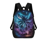sinyumoney Galactic Palm Beach 17inch Mochilas Escolares Impresas En 3D, Mochilas Escolares De Moda Para Niños De Primaria Y Secundaria