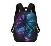 sinyumoney Galactic Palm Paradise -4 Mochila Escolar Impresa En 3D 17inch Mochilas De Moda Para Niños, Mochilas Escolares Para Niños De Primaria Y Secundaria
