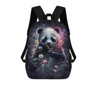 sinyumoney Galactic Panda with Flowers -5 Mochila Escolar De 17 Pulgadas Para Adolescentes, Con Estampado 3D, Ajustable Y Con Bolsillos, Ideal Para Niños, Niñas Y Estudiantes.