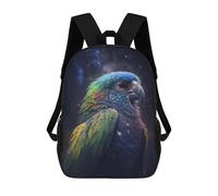 sinyumoney Galactic Parrot Art Print Mochila Escolar Infantil De 17 Pulgadas, Impresa En 3D, Estilo Casual, Para Niños, Ideal Para Viajes, Como Mochila Escolar O Para Llevar Libros.