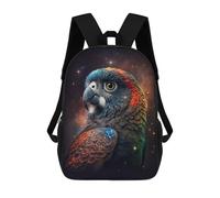 sinyumoney Galactic Parrot Portrait Mochila Escolar De 17 Pulgadas Impresa En 3D Mochilas Infantiles Mochila Genial Impresa En 3D Para Niños De Primaria Y Secundaria