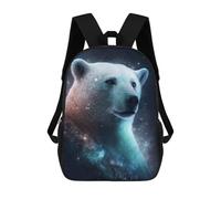 sinyumoney Galactic Polar Bear Portrait Mochila Escolar, Secundaria, Preparatoria, Universidad, Mochila De Viaje Para El Campus, Viajes Al Aire Libre, Deportes 17inch