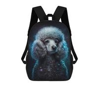 sinyumoney Galactic Poodle Portrait -2 Mochila Escolar Infantil De 17 Pulgadas Con Estampado 3D De Películas De Anime Para Niños, Mochila De Viaje, Mochila Escolar Infantil