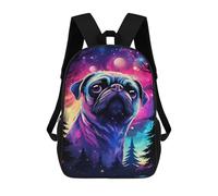 sinyumoney Galactic Pug Adventure 17inch Mochilas Escolares Impresas En 3D, Mochilas Escolares De Moda Para Niños De Primaria Y Secundaria