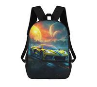 sinyumoney Galactic Racing Car Mochila Escolar Infantil De 17 Pulgadas, Impresa En 3D, Estilo Casual, Para Niños, Ideal Para Viajes, Como Mochila Escolar O Para Llevar Libros.