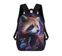 sinyumoney Galactic Red Panda with Flowers -1 Mochila Escolar Infantil De 17 Pulgadas, Impresa En 3D, Estilo Casual, Para Niños, Ideal Para Viajes, Como Mochila Escolar O Para Llevar Libros.