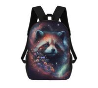 sinyumoney Galactic Red Panda with Flowers Mochilas Para Niños 17inch Mochila Escolar Mochila Escolar Impresa En 3D Para Niños De Primaria Y Secundaria