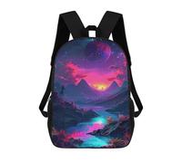 sinyumoney Galactic Reflections A Cosmic Landscape Mochilas De 17 Pulgadas Para Niños, Mochilas Escolares Impresas En 3D Para Estudiantes De Primaria Y Secundaria, Para Niños Y Niñas.