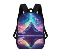 sinyumoney Galactic Reflections A Cosmic Mountain Scene Mochilas Escolares Para Niños Y Niñas, Mochilas Deportivas Informales Para Primaria, Mochilas De Gran Capacidad Para Libros 17inch
