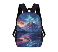 sinyumoney Galactic Reflections Celestial Lake Scene Mochila Mochila Informal Para El Día A Día, Para La Escuela, El Trabajo Y Los Viajes Para Hombres, Mujeres Y Adolescentes 17inch