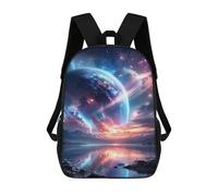 sinyumoney Galactic Reflections Celestial Landscape -3 Mochila Escolar De 17 Pulgadas Para Adolescentes, Con Estampado 3D, Ajustable Y Con Bolsillos, Ideal Para Niños, Niñas Y Estudiantes.