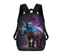 sinyumoney Galactic Rhino Majesty Mochila Escolar Infantil De 17 Pulgadas, Impresa En 3D, Estilo Casual, Para Niños, Ideal Para Viajes, Como Mochila Escolar O Para Llevar Libros.