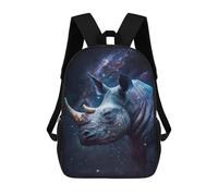 sinyumoney Galactic Rhino Portrait-1 Mochila Escolar De 17 Pulgadas Impresa En 3D Mochilas Infantiles Mochila Genial Impresa En 3D Para Niños De Primaria Y Secundaria