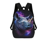 sinyumoney Galactic Rhino Portrait-10 Mochila Escolar Infantil Impresa En 3D 17inch Mochilas De Moda Para Niños De Primaria Y Secundaria