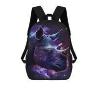 sinyumoney Galactic Rhino Portrait-16 Mochila Infantil De 17 Pulgadas, Mochila Escolar Con Estampado 3D De Dibujos Animados Para Niños Y Adolescentes.