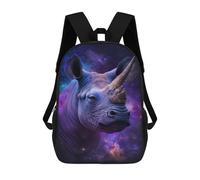 sinyumoney Galactic Rhino Portrait Mochila Escolar Infantil De 17 Pulgadas Con Estampado 3D De Películas De Anime Para Niños, Mochila De Viaje, Mochila Escolar Infantil