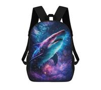 sinyumoney Galactic Shark Art Print Mochila Escolar De 17 Pulgadas Para Adolescentes, Con Estampado 3D, Ajustable Y Con Bolsillos, Ideal Para Niños, Niñas Y Estudiantes.