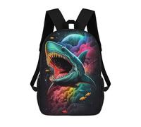 sinyumoney Galactic Shark Fantasy Mochilas Impresas En 3D Para Niños, Mochila Escolar, Mochila Informal Para Exteriores, Mochila Informal De Moda Para Niños, Lindas Bolsas De Viaje 17inch