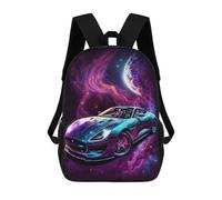 sinyumoney Galactic Sports Car Art Print-1 Mochila Escolar, Mochila Para Portátil, Mochila Para Niños/niñas/adolescentes 17inch