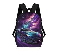 sinyumoney Galactic Sports Car Artwork Mochila Escolar Grande Para Niños Para El Campus, Actividades Al Aire Libre, Viajes Y Deportes 17inch
