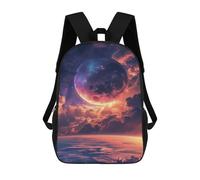 sinyumoney Galactic Sunset Fantasy Mochila Escolar De 17 Pulgadas Para Adolescentes, Con Estampado 3D, Ajustable Y Con Bolsillos, Ideal Para Niños, Niñas Y Estudiantes.