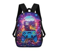 Sinyumoney Galactic Tiger Majesty -5 mochila infantil, mochila de anime, mochila grande para niños, mochila impresa en 3D para niños, mochila escolar para niños y niñas, Neon Gaming Controller Artwork