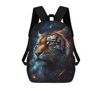 sinyumoney Galactic Tiger Portrait -14 Mochila Infantil De 17 Pulgadas, Mochila Escolar Con Estampado 3D De Dibujos Animados Para Niños Y Adolescentes.