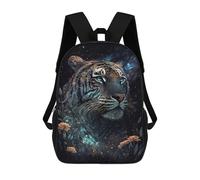 sinyumoney Galactic Tiger Portrait Mochila Escolar De 17 Pulgadas Para Adolescentes, Con Estampado 3D, Ajustable Y Con Bolsillos, Ideal Para Niños, Niñas Y Estudiantes.