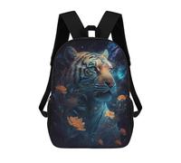 sinyumoney Galactic Tiger with Flowers Mochilas Para Niños 17inch Mochila Escolar Mochila Escolar Impresa En 3D Para Niños De Primaria Y Secundaria