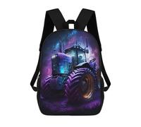 sinyumoney Galactic Tractor Adventure-21 Mochila Escolar De 17 Pulgadas Para Adolescentes, Con Estampado 3D, Ajustable Y Con Bolsillos, Ideal Para Niños, Niñas Y Estudiantes.