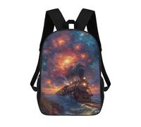 sinyumoney Galactic Train Journey Mochila Escolar De Moda, Mochila Para Material Escolar, Mochila Impermeable Informal Para Acampar, Aventuras Al Aire Libre Y Viajes Diarios 17inch