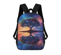 sinyumoney Galactic Tree Reflections Mochila Escolar Infantil Impresa En 3D Para Niños, Mochila De Viaje De Alta Capacidad, Mochilas Para Libros De 17 Pulgadas Para Niños