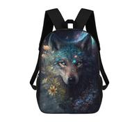 sinyumoney Galactic Wolf Fantasy Art Mochilas Para Niños 17inch Mochila Escolar Mochila Escolar Impresa En 3D Para Niños De Primaria Y Secundaria