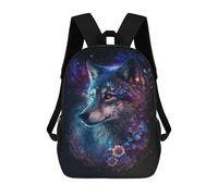 sinyumoney Galactic Wolf Fantasy Art Print -1 Mochila Escolar De 17 Pulgadas Para Adolescentes, Con Estampado 3D, Ajustable Y Con Bolsillos, Ideal Para Niños, Niñas Y Estudiantes.