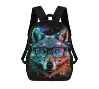 sinyumoney Galactic Wolf Glasses Art Print Mochilas Infantiles Impresas En 3D De 17 Pulgadas. Mochila Escolar Informal Impresa En 3D Para Niños De Primaria Y Secundaria.
