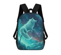 sinyumoney Galactic Wolf Majesty Mochila Escolar Infantil De 17 Pulgadas Con Estampado 3D De Películas De Anime Para Niños, Mochila De Viaje, Mochila Escolar Infantil
