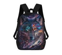 sinyumoney Galactic Wolf Portrait -10 Mochilas Para Niños Y Estudiantes, Mochilas Escolares Impresas En 3D, Mochilas Para Estudiantes De Primaria Y Secundaria Para Niños Y Niñas 17inch