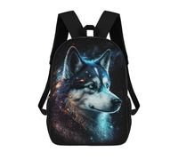 sinyumoney Galactic Wolf Portrait -11 Mochilas Escolares Para Ordenador, Ideales Para El Colegio/trabajo/viajes, Acampadas, Aventuras Al Aire Libre Y Viajes Diarios 17inch