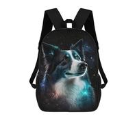 sinyumoney Galactic Wolf Portrait -12 Mochila Infantil De 17 Pulgadas, Mochila Escolar Con Estampado 3D De Dibujos Animados Para Niños Y Adolescentes.