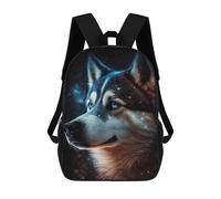 sinyumoney Galactic Wolf Portrait-16 Mochila Escolar Infantil De 17 Pulgadas Con Estampado 3D De Películas De Anime Para Niños, Mochila De Viaje, Mochila Escolar Infantil