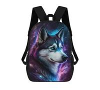 sinyumoney Galactic Wolf Portrait-18 Mochilas Impresas En 3D Para Niños 17inch Mochilas De Moda Informales Para El Día A Día, Bolsas De Viaje, Mochilas Informales Para Exteriores Para Niños Y Niñas