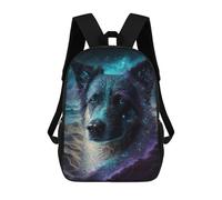 sinyumoney Galactic Wolf Portrait -34 Mochila Escolar Infantil De 17 Pulgadas Con Estampado 3D De Películas De Anime Para Niños, Mochila De Viaje, Mochila Escolar Infantil