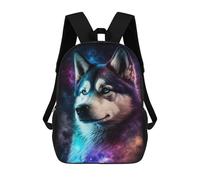 sinyumoney Galactic Wolf Portrait -45 Mochila Escolar Para Institutos De Secundaria Mochila Informal - Perfecta Para Viajes, Trabajo Y Uso Diario 17inch