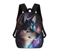 sinyumoney Galactic Wolf Portrait-51 Mochilas Para Niños 17inch Mochila Escolar Mochila Escolar Impresa En 3D Para Niños De Primaria Y Secundaria