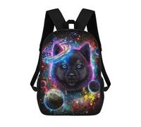 sinyumoney Galactic Wolf Portrait -6 Mochila Infantil Escolar Para Niños Con Estampado 3D De Dibujos Animados, Mochila Escolar Para Estudiantes, Mochila Para Portátil Para Niños Y Niñas 17inch