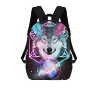 sinyumoney Galactic Wolf Portrait -8 Mochila Infantil De Moda Divertida Mochila Escolar Para Niños Y Adolescentes Con Impresión 3D Para Niños 17inch