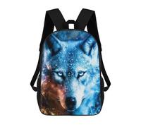 sinyumoney Galactic Wolf Portrait Mochila Escolar Para Niños Y Niñas, Mochila Informal De Viaje, Mochila De Gran Capacidad Para El Día A Día 17inch